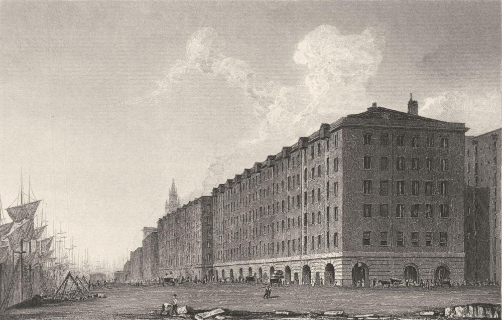 LIVERPOOL. Goree Buildings, Liverpool. (Finden/Westall) 1834 old antique print